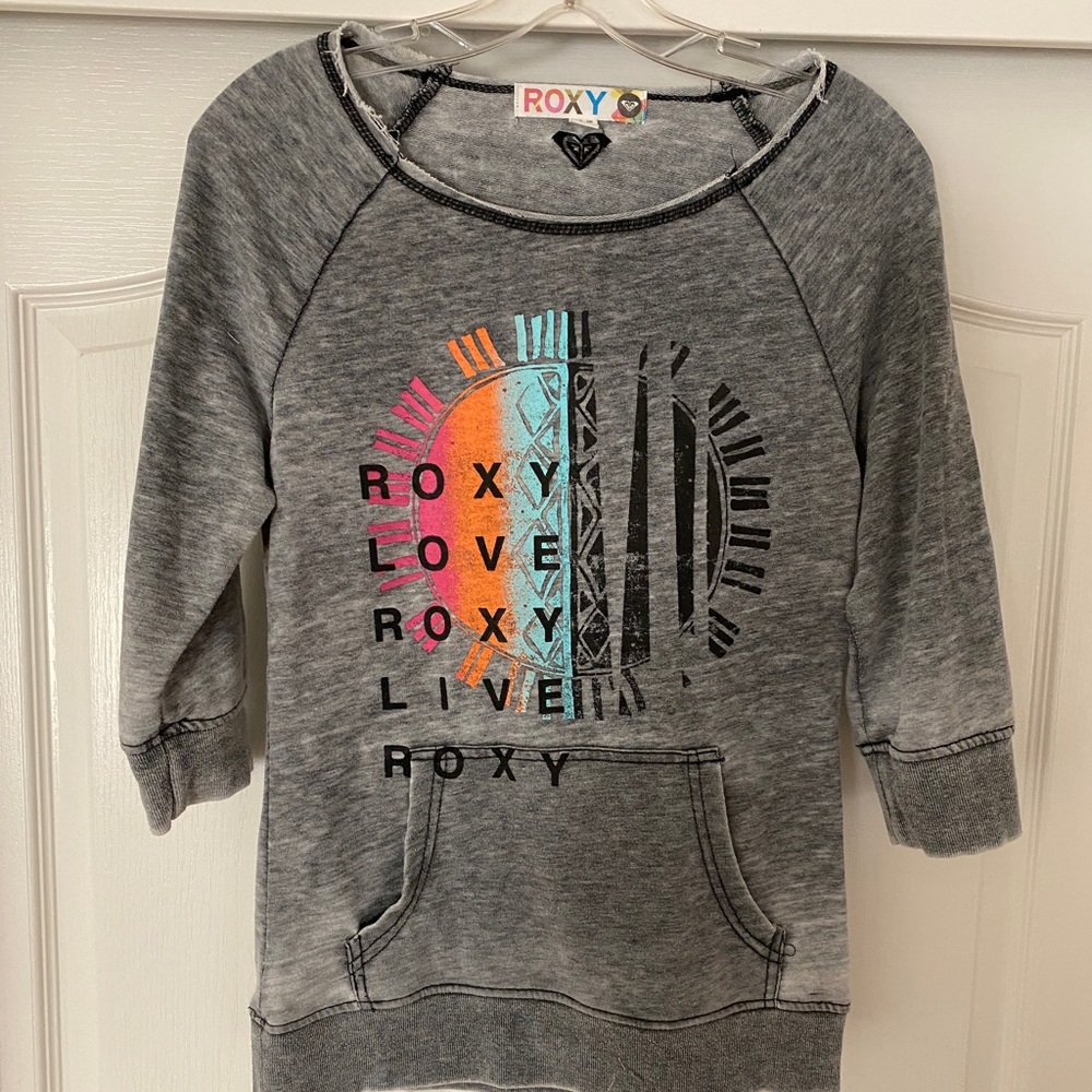 Vintage Roxy Top Black Distressed Wash